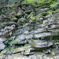 Geological section of igneous rocks Royalty Free Stock Photo