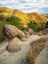 geological sedimentary rocks known as trovanti or the living stones in romanian, Buzau County (Babele de la Ulmet)