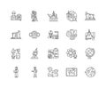 Geological services line icons, signs, vector set, outline illustration concept Royalty Free Stock Photo