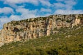 Geological shapes on the mountain slope cavity Royalty Free Stock Photo