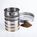 Geological Soil Testing with Laboratory Sieves Royalty Free Stock Photo