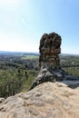 Geological tower Capska-palice on sunny summer day