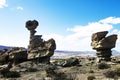 Geological Unusual rock formations, Submarine Valle de la Luna Ischigualasto national park, paleontological reserve Royalty Free Stock Photo