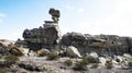 Geological Unusual rock formations, Submarine Valle de la Luna , Ischigualasto national park, paleontological reserve Royalty Free Stock Photo