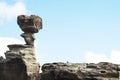 Geological Unusual rock formations, Submarine Valle de la Luna Ischigualasto national park, paleontological reserve Royalty Free Stock Photo