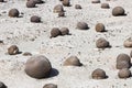 Geological Unusual rock formations, Valle de la Luna , bocce court Ischigualasto national park, paleontological Royalty Free Stock Photo