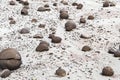 Geological Unusual rock formations, Valle de la Luna , bocce court Ischigualasto national park, paleontological Royalty Free Stock Photo