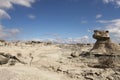 Geological Unusual rock formations, Valle de la Luna , Ischigualasto National Park, paleontological reserve Triassic