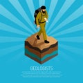 Geologist Isometric Poster