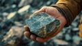 Geologist& x27;s Hand Holding Mineral Sample Royalty Free Stock Photo