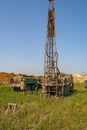 Geologists conduct core drilling of wells