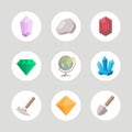 Geology Icons Set for Science, School, University