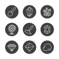 Geology Icons Set for Science, School, University