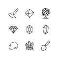 Geology Icons Set for Science, School, University