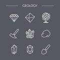 Geology Icons Set for Science, School, University