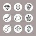 Geology Icons Set for Science, School, University