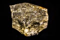 Rough sample golden quartz precious mineral Royalty Free Stock Photo