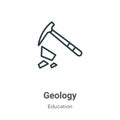 Geology outline vector icon. Thin line black geology icon, flat vector simple element illustration from editable online learning Royalty Free Stock Photo