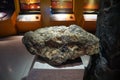 A large Wolframite rock specimen is on display in the Geology Museum.