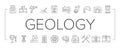 Geology Researching Collection Icons Set Vector .