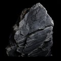 Black Rock: A Hyperrealistic Composition Of Stone Against A Black Background