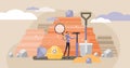 Geology vector illustration. Flat tiny soil science industry person concept