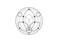 Seed of life lotus symbol Sacred Geometry. Logo icon  Geometric mystic mandala of alchemy esoteric Flower of Life. Vector black Royalty Free Stock Photo