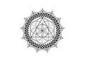 Flower of Life symbol Sacred Geometry. Lotus round Logo icon  Geometric mystic mandala of alchemy esoteric Seed of life. Vector Royalty Free Stock Photo