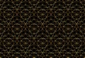 Seamless gold Flower of life symbol on black background, Sacred Geometry. Golden Geometric mystic mandala of alchemy esoteric sign Royalty Free Stock Photo