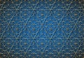 Seamless gold Flower of life symbol on blue background, Sacred Geometry. Golden Geometric mystic mandala of alchemy esoteric sign Royalty Free Stock Photo