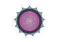 Flower of Life symbol Sacred Geometry. Colorful Lotus round Logo icon Geometric mystic mandala of alchemy esoteric Seed of life Royalty Free Stock Photo