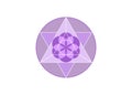 Flower of Life symbol Metatron Merkaba Sacred Geometry. Purple Logo round icon. Geometric mystic mandala of alchemy esoteric Seed