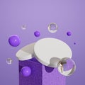 Geomatric Abstrack Purple Glass Podium Product display Aesthetic Realistic 3d illustration