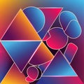Geometric abstract art featuring an array of shapes including triangl Royalty Free Stock Photo