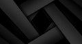 Geometric abstract art featuring overlapping, diagonal black bands creating a ce