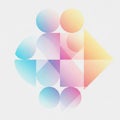 And square shapes in a gradient palette of pastel colors like blue, Royalty Free Stock Photo
