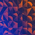 Geometric abstract artwork featuring a grid pattern with triangular shapes. The vibrant