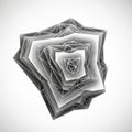Geometric abstract artwork featuring layered angular shapes with a 3D effect Royalty Free Stock Photo