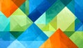 Geometric abstract background with blue green orange triangles Royalty Free Stock Photo
