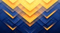 Geometric Abstract Background with Blue and Yellow Overlapping Squares Royalty Free Stock Photo