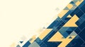 Geometric Abstract Background with Blue and Yellow Triangles Royalty Free Stock Photo