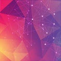 Geometric abstract background with connected line and dots. Structure molecule and communication. Scientific concept for