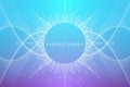 Geometric abstract background expansion of life. Colorful explosion background with connected line and dots, wave flow