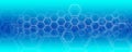 Geometric abstract background with hexagons. Molecule structure and bond. Science, technology