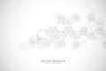 Geometric abstract background with hexagons. Structure molecule and communication. Science, technology and medical