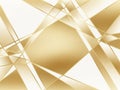 Geometric abstract background with intersecting white and gold lines and shapes creating a modern crystalline structure with soft Royalty Free Stock Photo