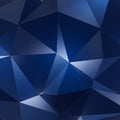 Geometric abstract background with a pattern of triangular shapes in various shades of blue. The Royalty Free Stock Photo