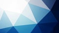 Geometric Abstract Background with Sharp Triangles in Shades of Blue and White Creating a Polygonal Mosaic Pattern Royalty Free Stock Photo