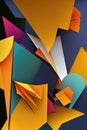 Geometric Abstract Background, A stunning geometric abstract background with a vibrant and dynamic arrangement of shapes and lines
