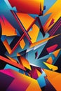 Geometric Abstract Background, A stunning geometric abstract background with a vibrant and dynamic arrangement of shapes and lines